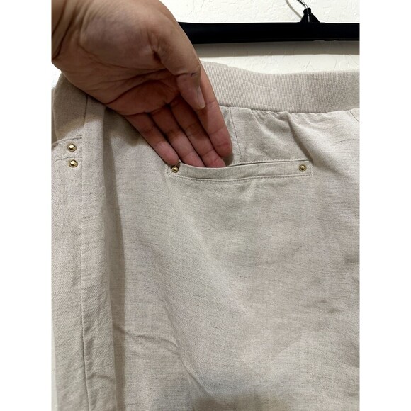 JM Collection Womans Linen Trousers Size XL Beachy Lagenlook Quiet Luxury Vacay - Picture 11 of 13